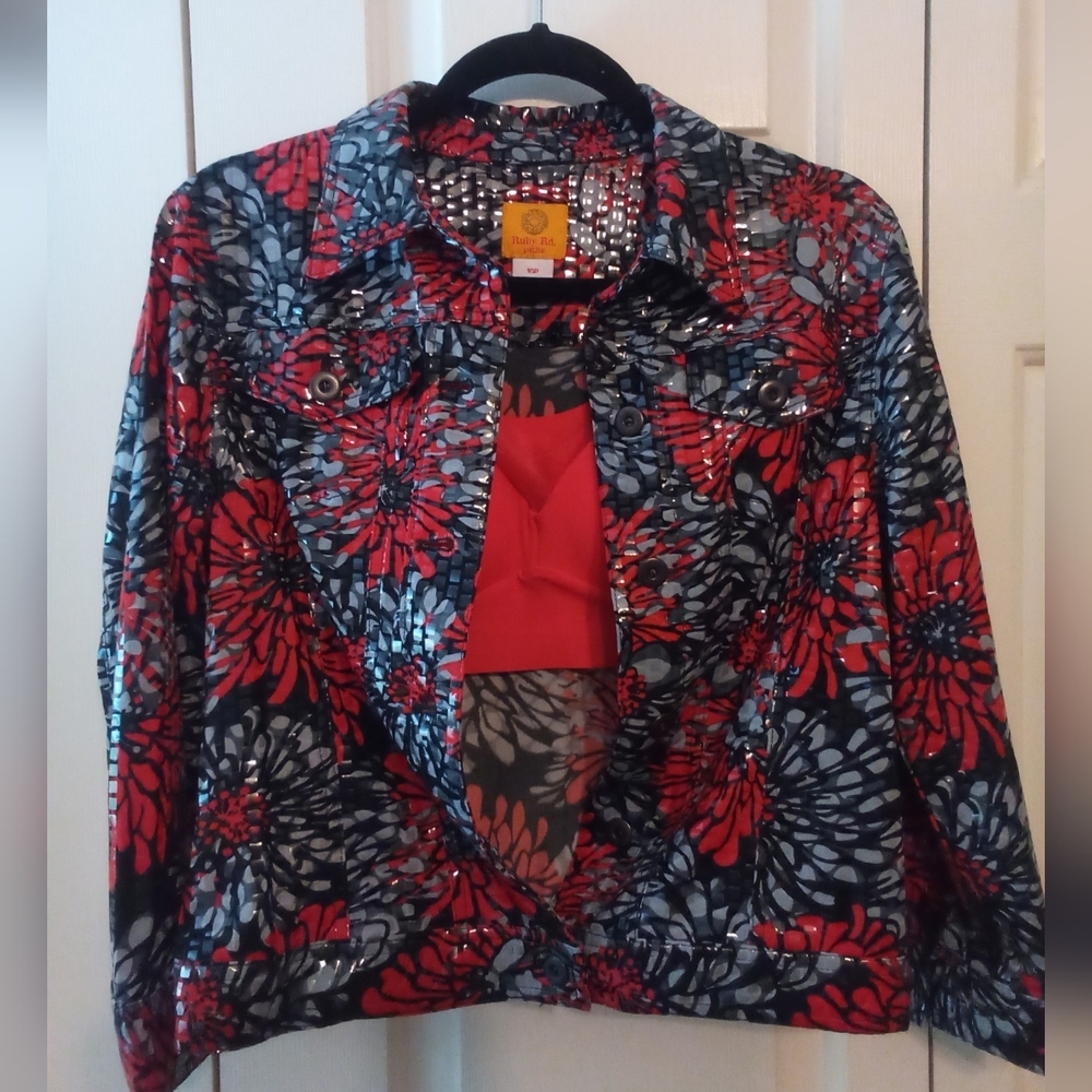 Gorgeous Ruby Rd. sparkling button front jacket, 10P